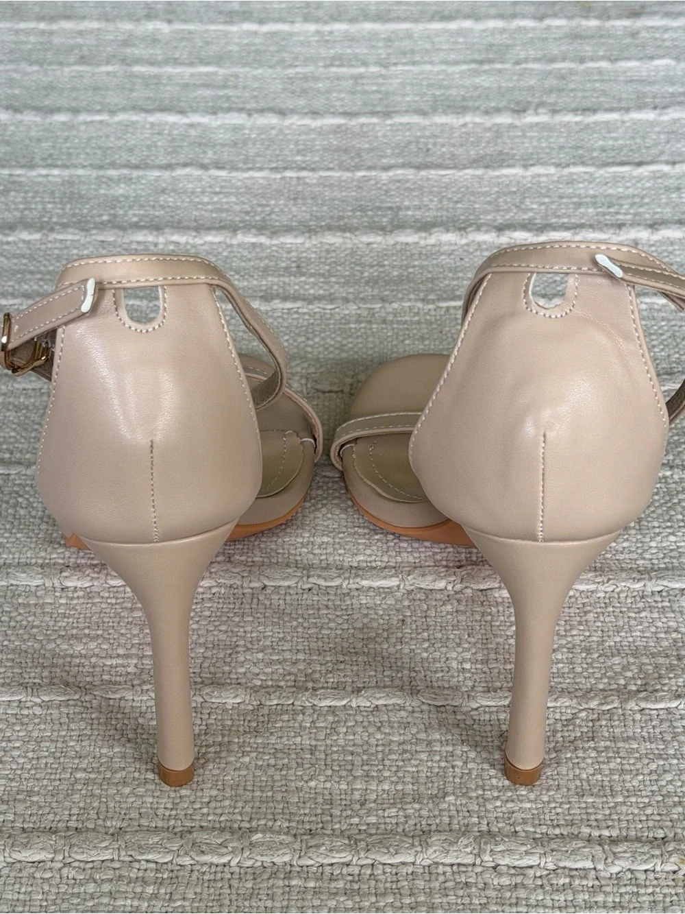 Women’s Nude Ankle-Strap High Heel Sandals
